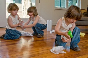 cleaning kids