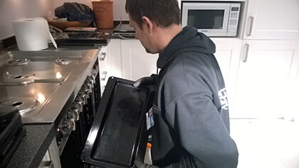 oven cleaner assembling the oven before cleaning